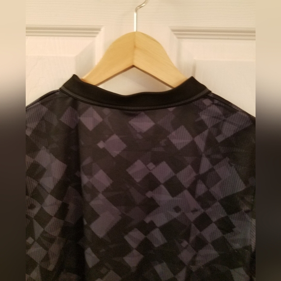 Score Draw Official Men's Retro Football Polo  Shirt Size Large Gray Black - Picture 7 of 12